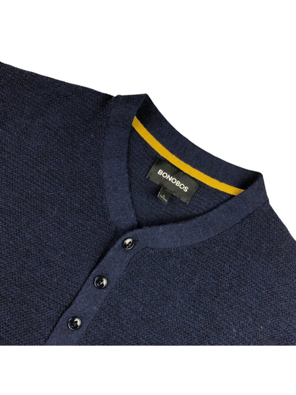 Bonobos Men’s Wool Blend Lightweight Henley Sweater Blue • Large